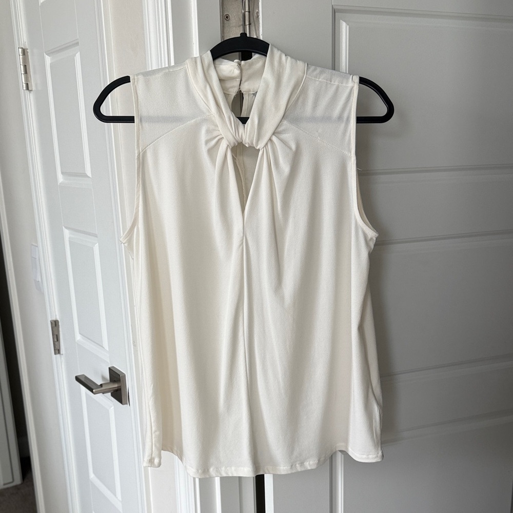 H&M Cream Sleeveless Knot-Front Camisole